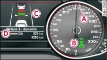 Instrument cluster display: adaptive cruise control